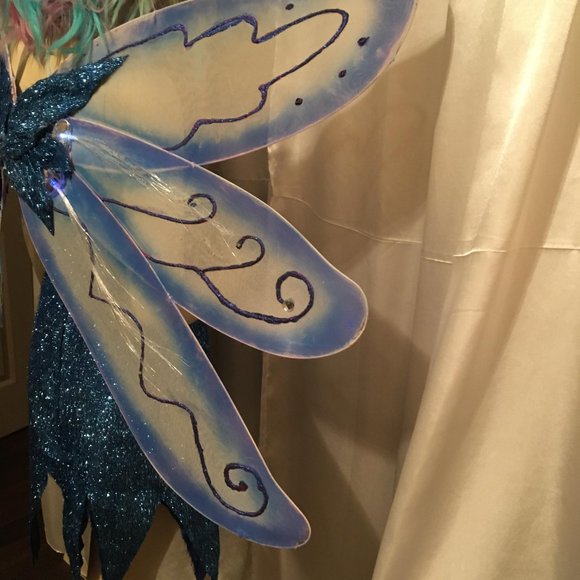 GORGEOUS vintage giant light up wings and sparkle pixie dress set! - Picture 8 of 14